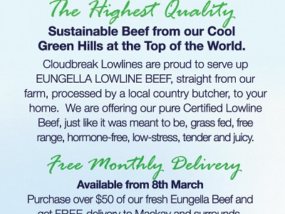 Get Eungella Beef delivered free to Mackay, Valley and Beaches